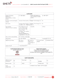 Smeta Corrective Action Plan Report